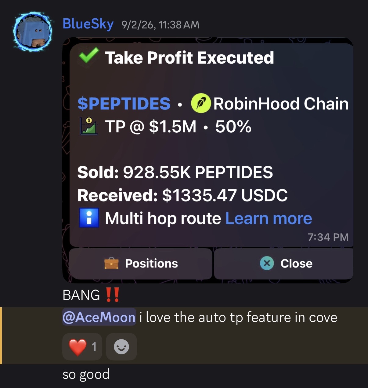 Community take-profit execution